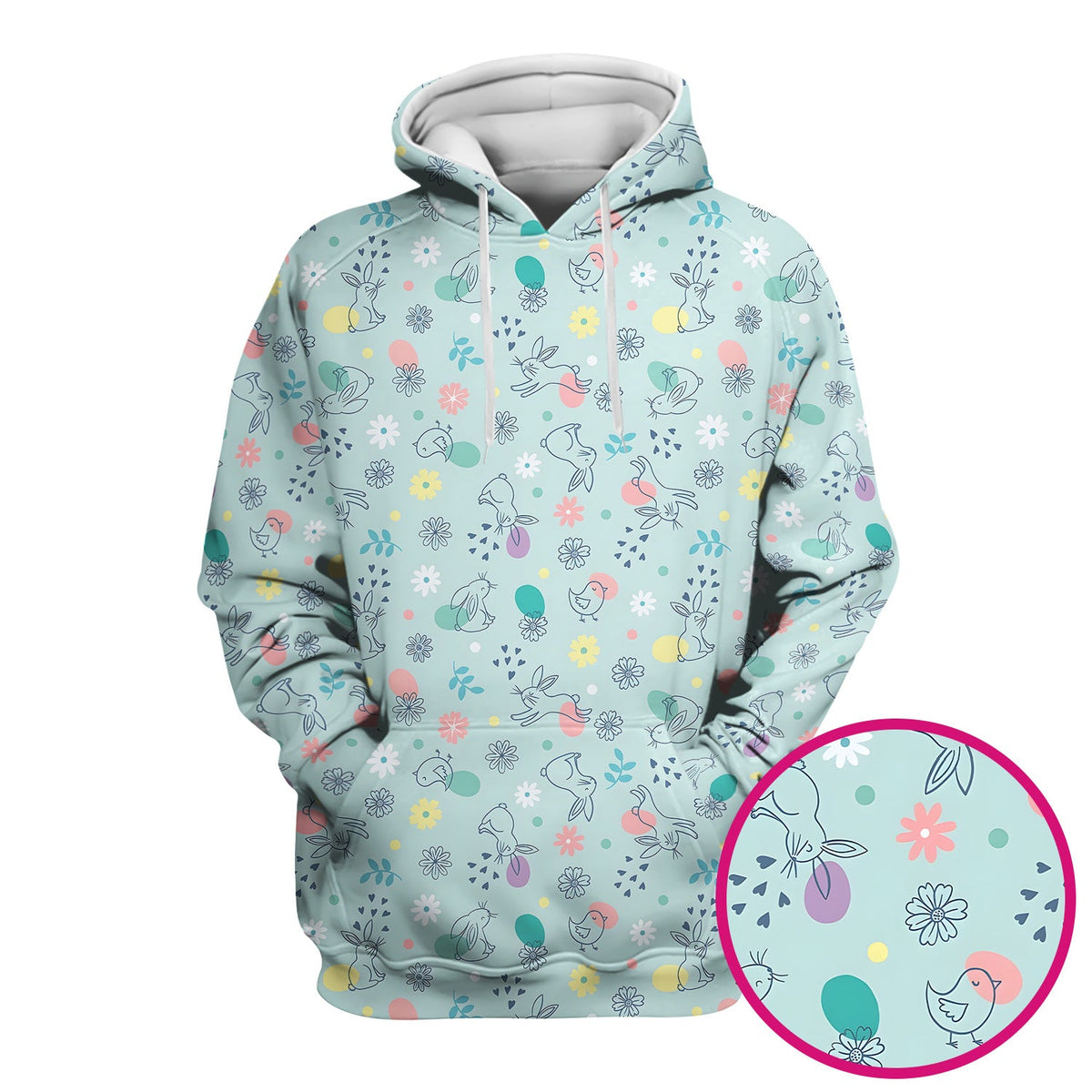 Whimsical Easter Bunny Eggs Nurse Scrub Top