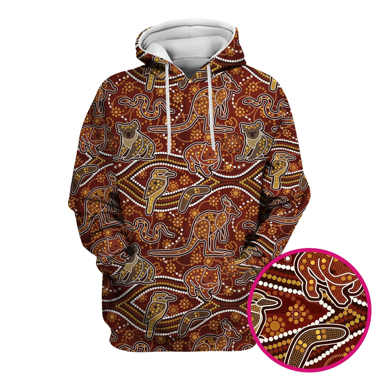 Australian Kangaroo Koala Aboriginal Nurse Scrub Top