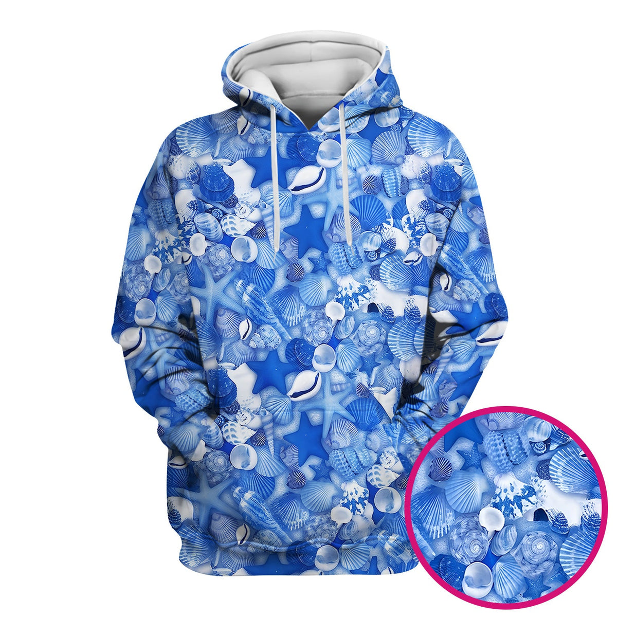 Blue Seashell Starfish Ocean Nurse Scrub Top