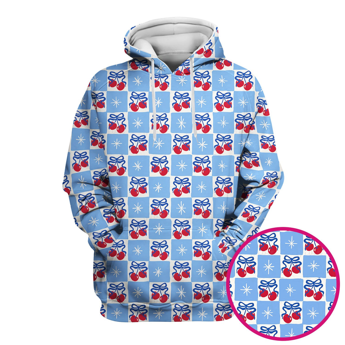 Cherry Bow Gingham Nurse Scrub Top