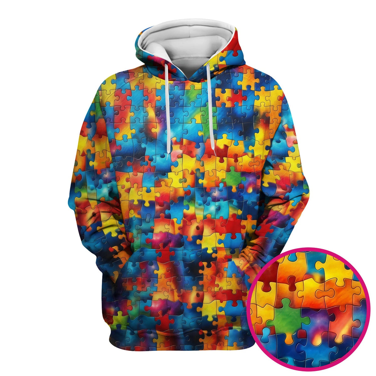 Rainbow Puzzle Piece Nurse Scrub Top