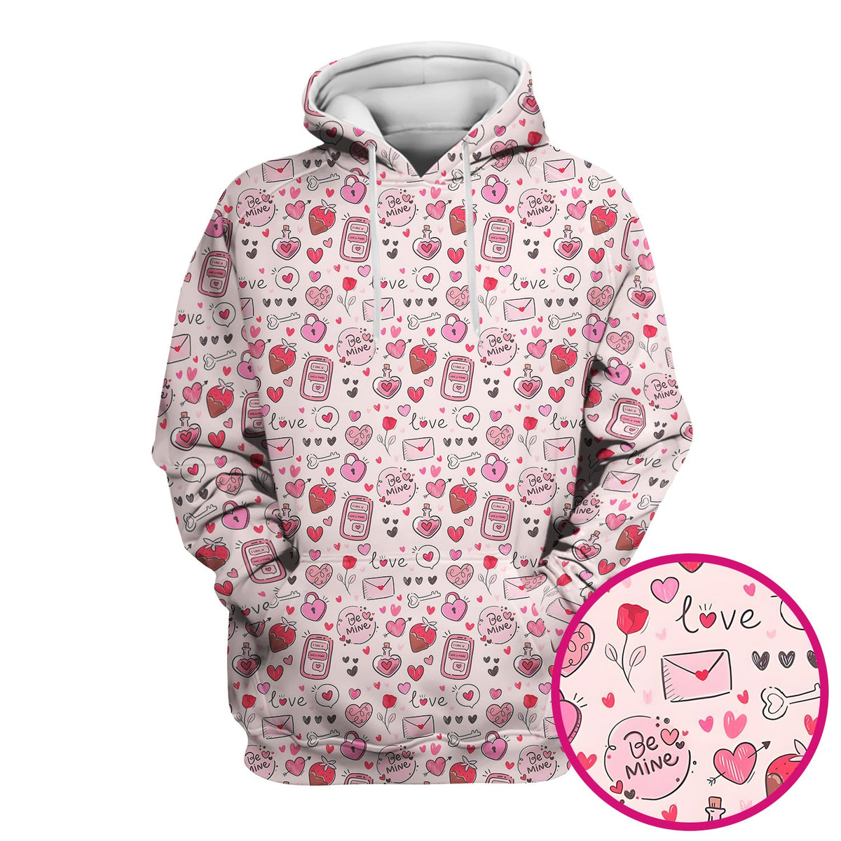 Be Mine Pink Heart Valentine Nurse Scrub Top