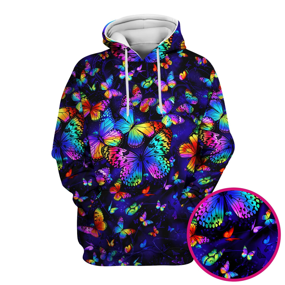 Vibrant Rainbow Butterfly Galaxy Nurse Scrub Top