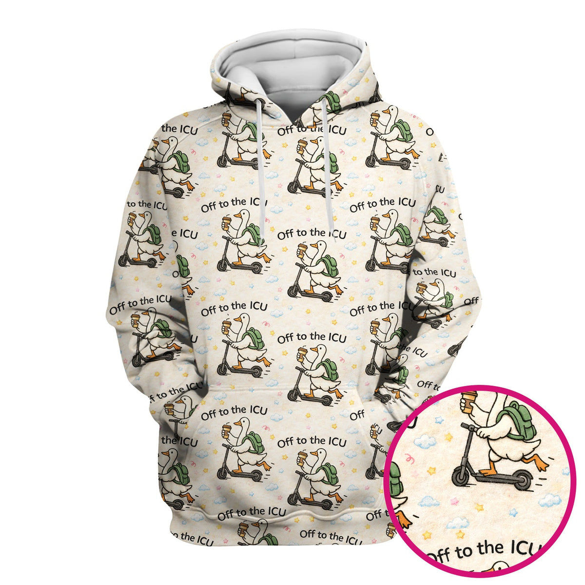 Goose Off To ICU Nurse Scrub Top