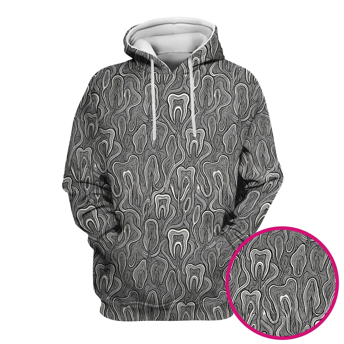 Dental Tooth Line Art Nurse Scrub Top