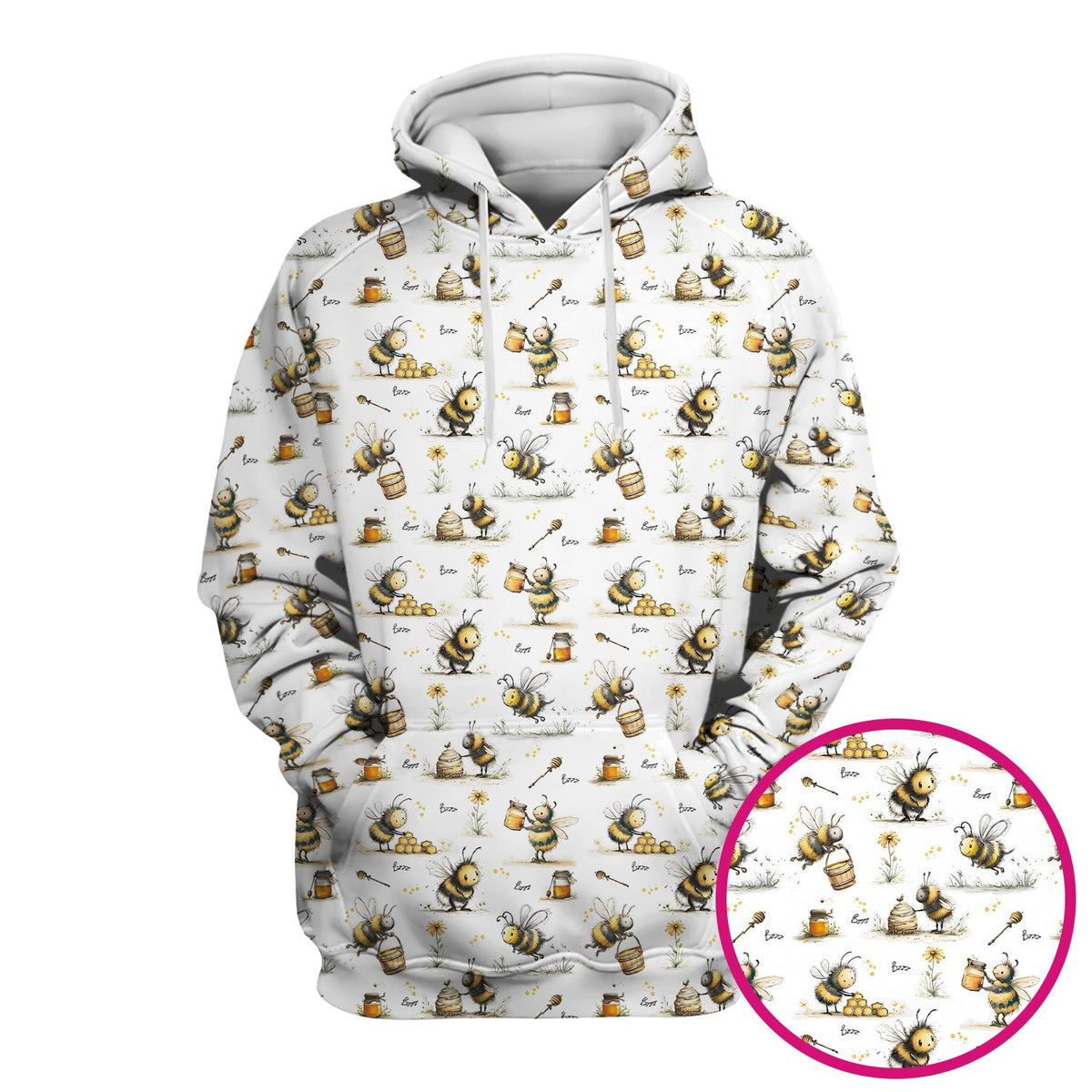 Cute Honey Bee Jar Garden Pattern Scrub Top, Comfortable Scrubs for Nurses
