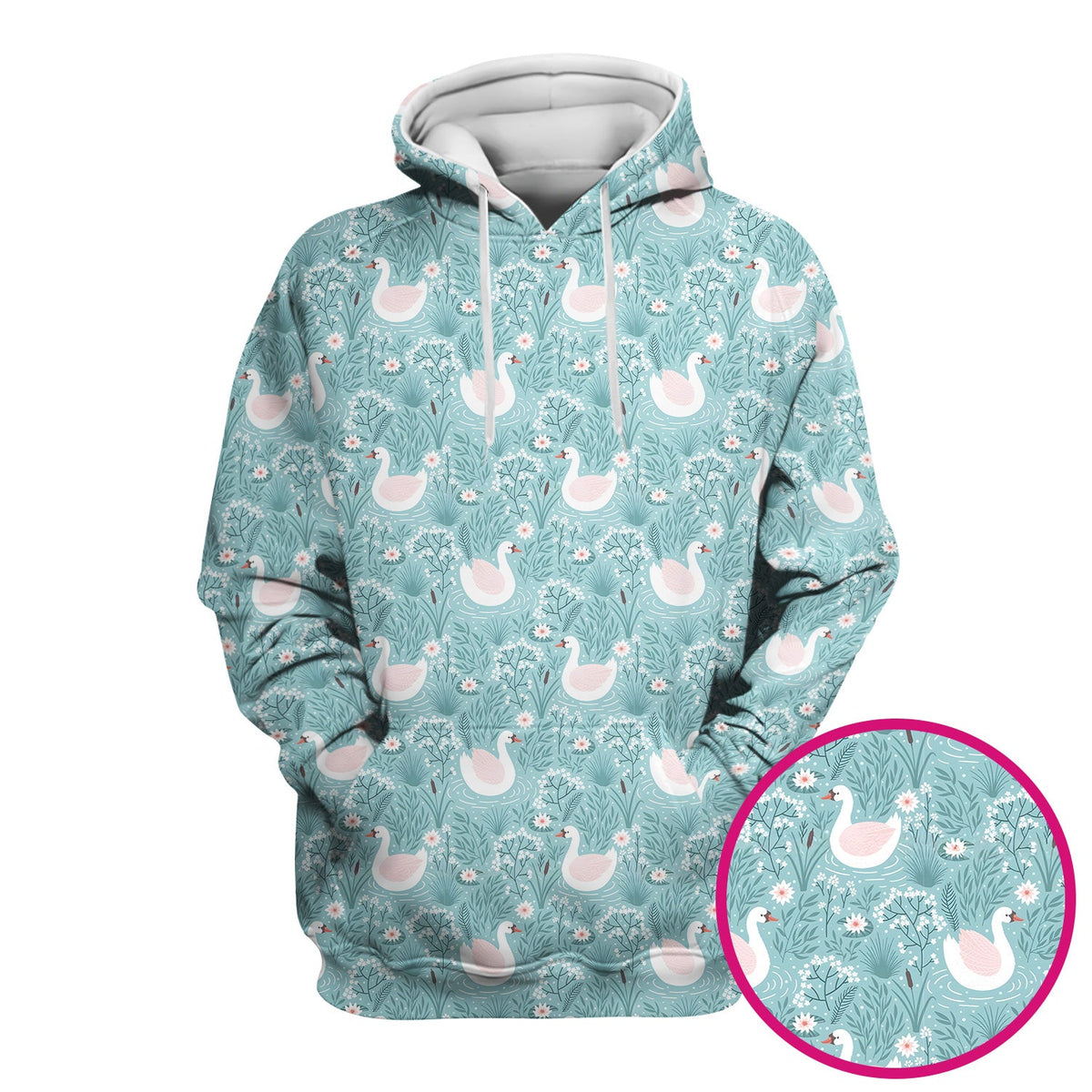Sweet Swan Waterlily Garden Nurse Scrub Top