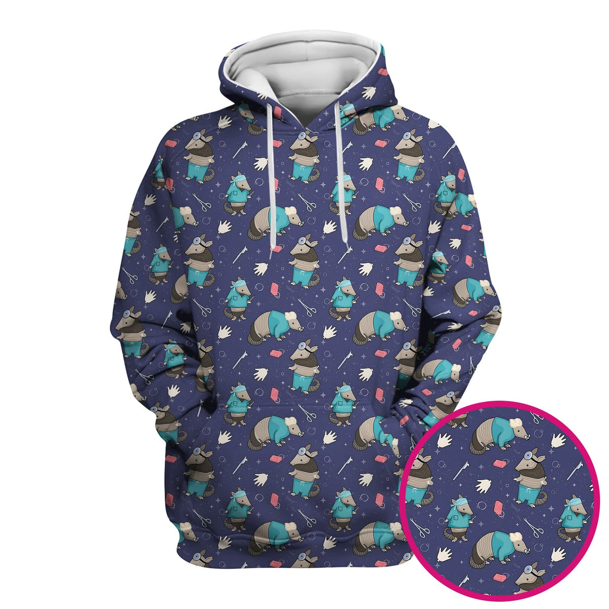 Armadillo Doctor Medical Tools Nurse Scrub Top