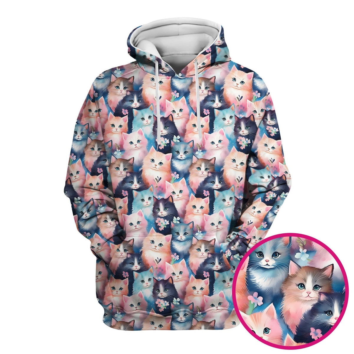 Pastel Kitten Aesthetic Nurse Scrub Top