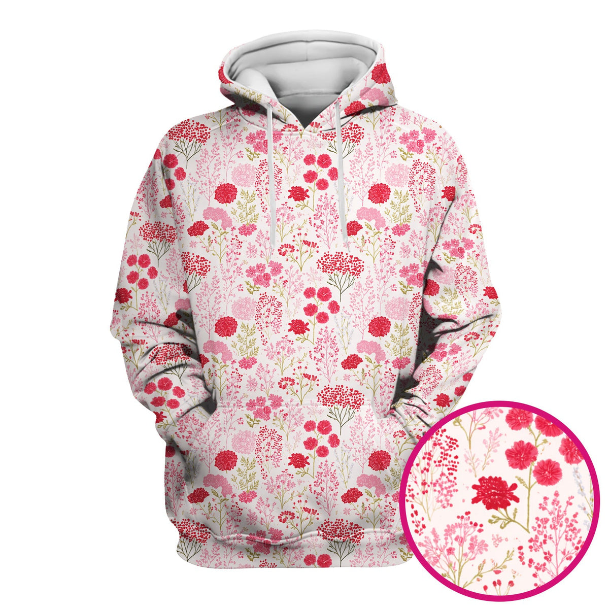Pink Floral Allover Nurse Scrub Top