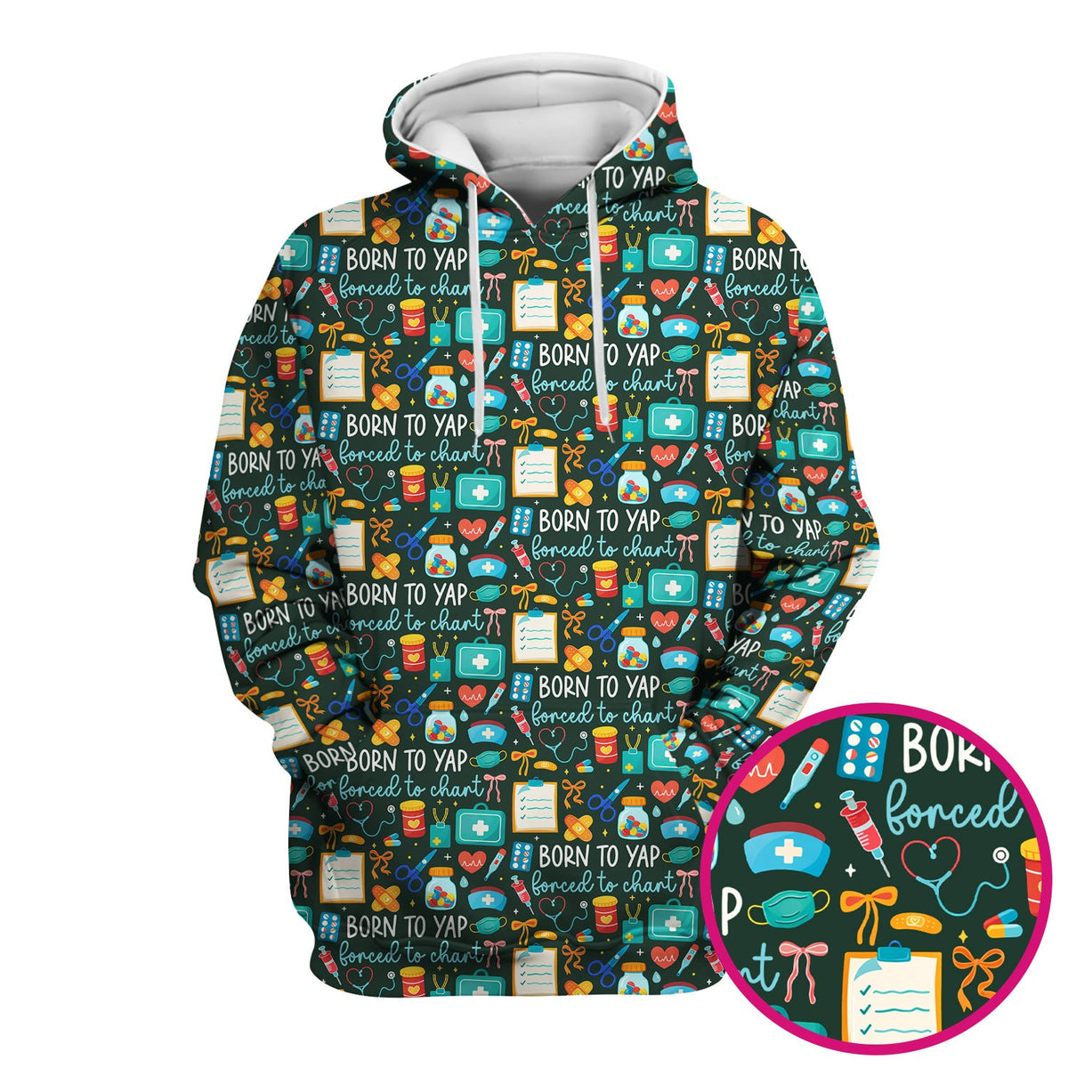 Born To Yap Medical Tools Nurse Scrub Top