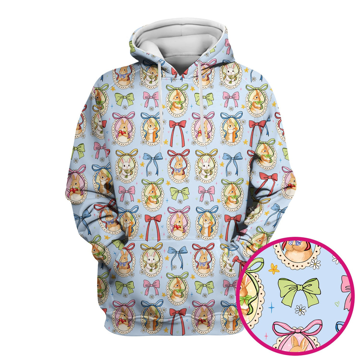 Bunny Cameo Bow Nurse Scrub Top - Easter Gift