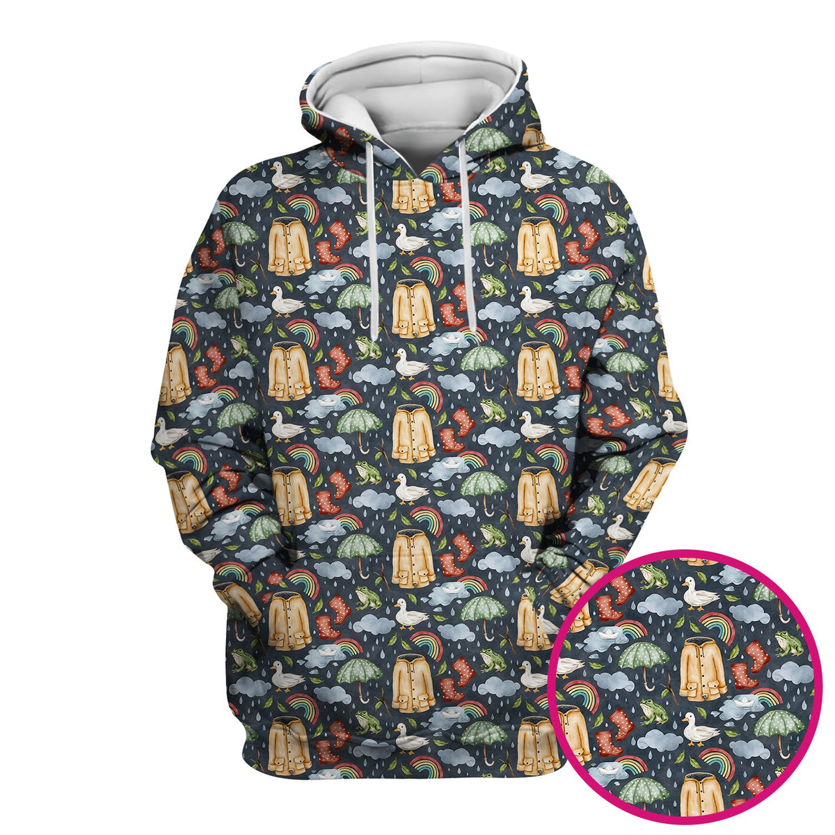 Rainy Day Ducks & Frog Nurse Scrub Top
