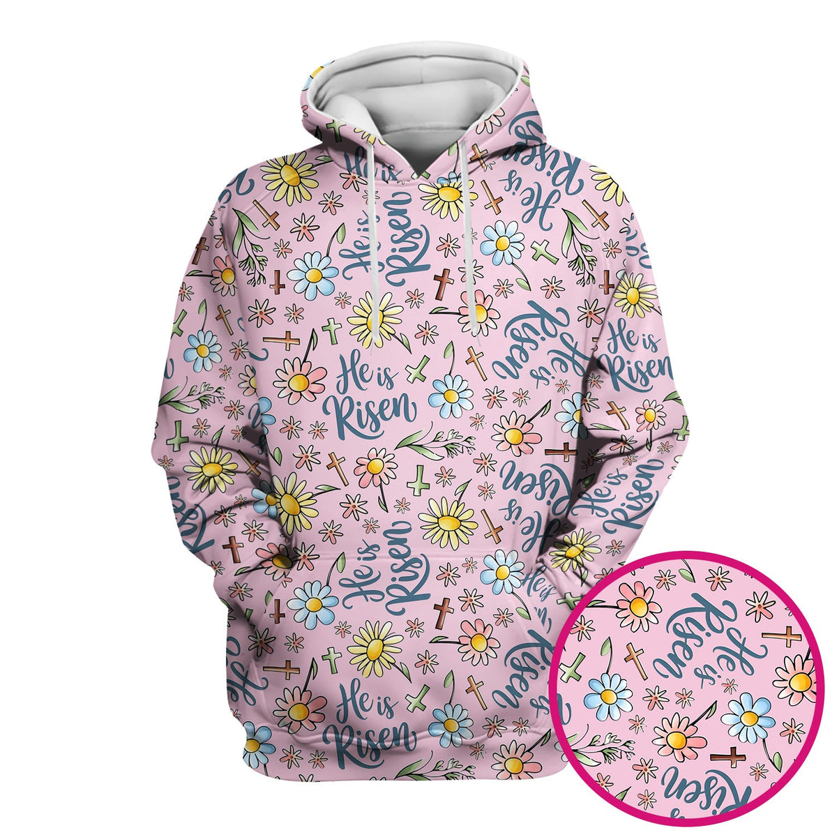 Risen Cross Flower Nurse Scrub Top - Easter Gift