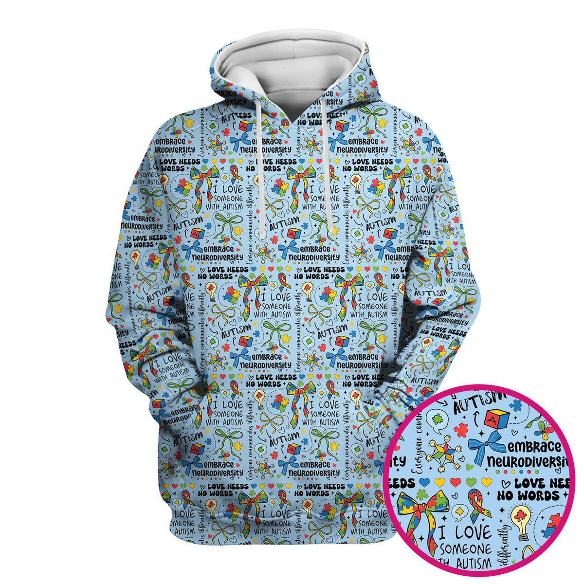 Autism Awareness Puzzle Ribbon Pastel Nurse Scrub Top