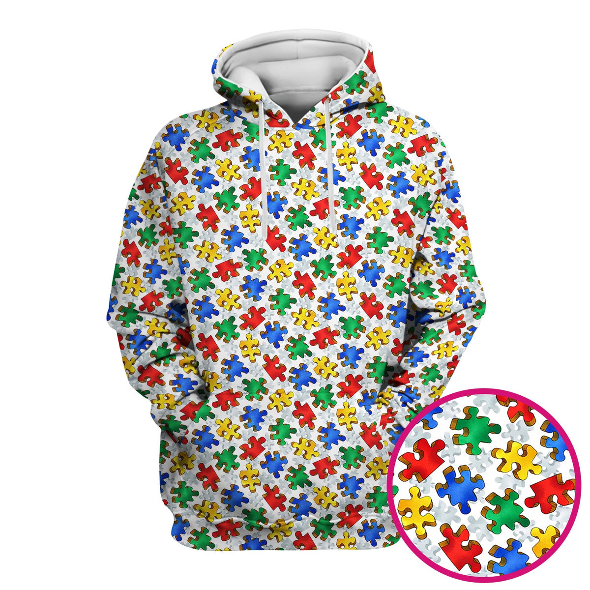 Colorful Autism Puzzle Piece Nurse Scrub Top