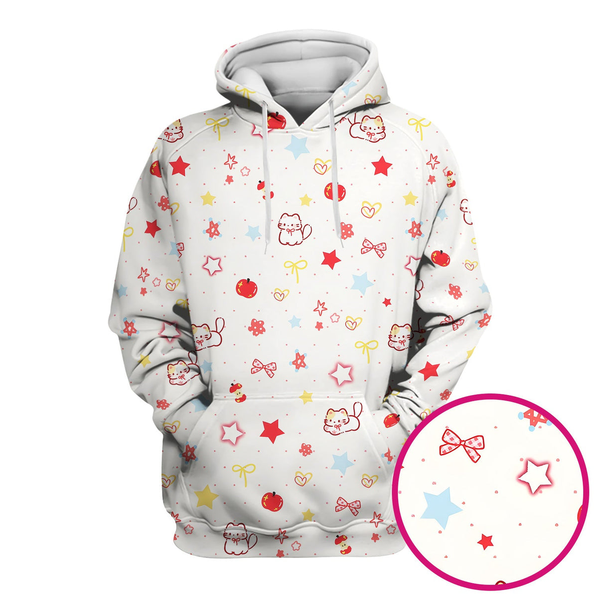 Kawaii Cat Bow Star Nurse Scrub Top