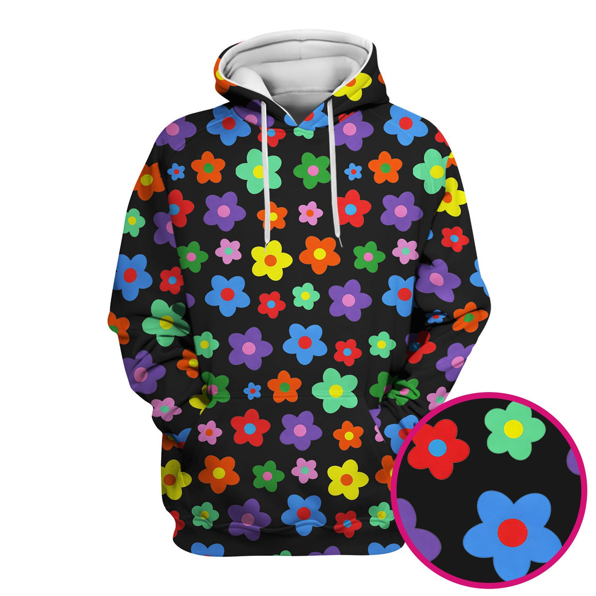 Colorful Retro Flower Nurse Scrub Top