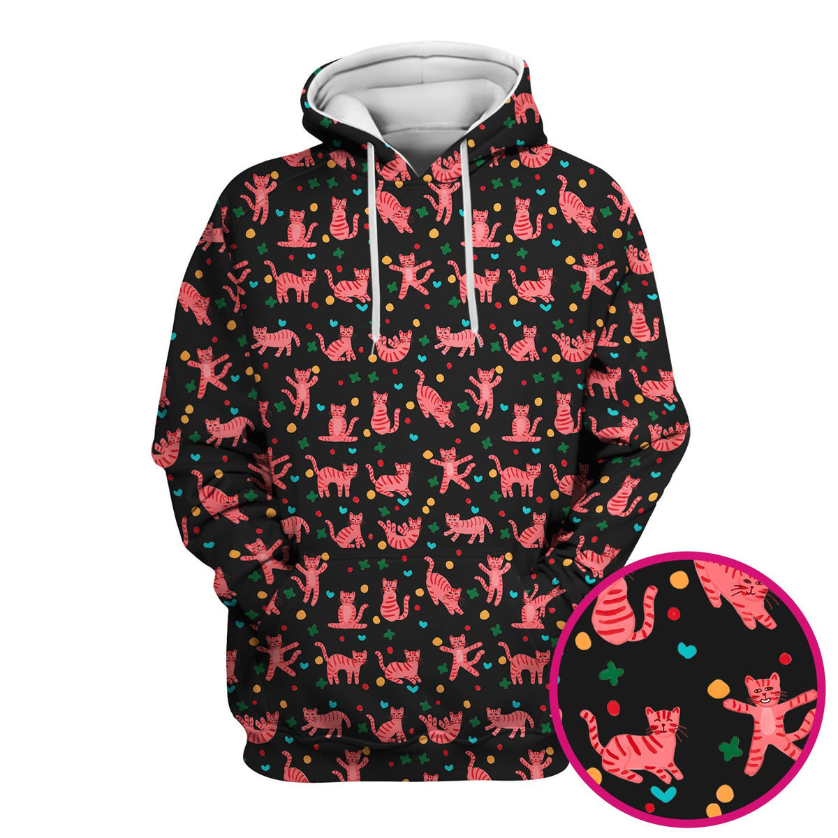 Pink Cat Nurse Scrub Top