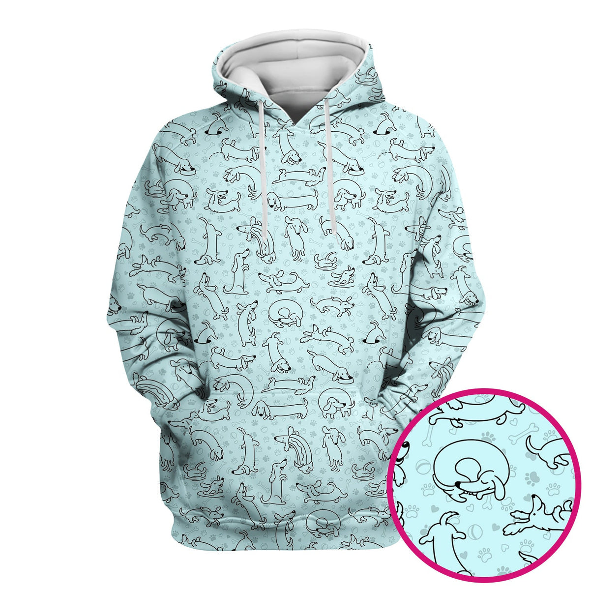 Dachshund Line Art Nurse Scrub Top