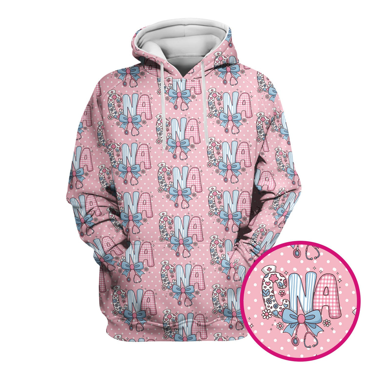 Floral Bow Nurse Scrub Top