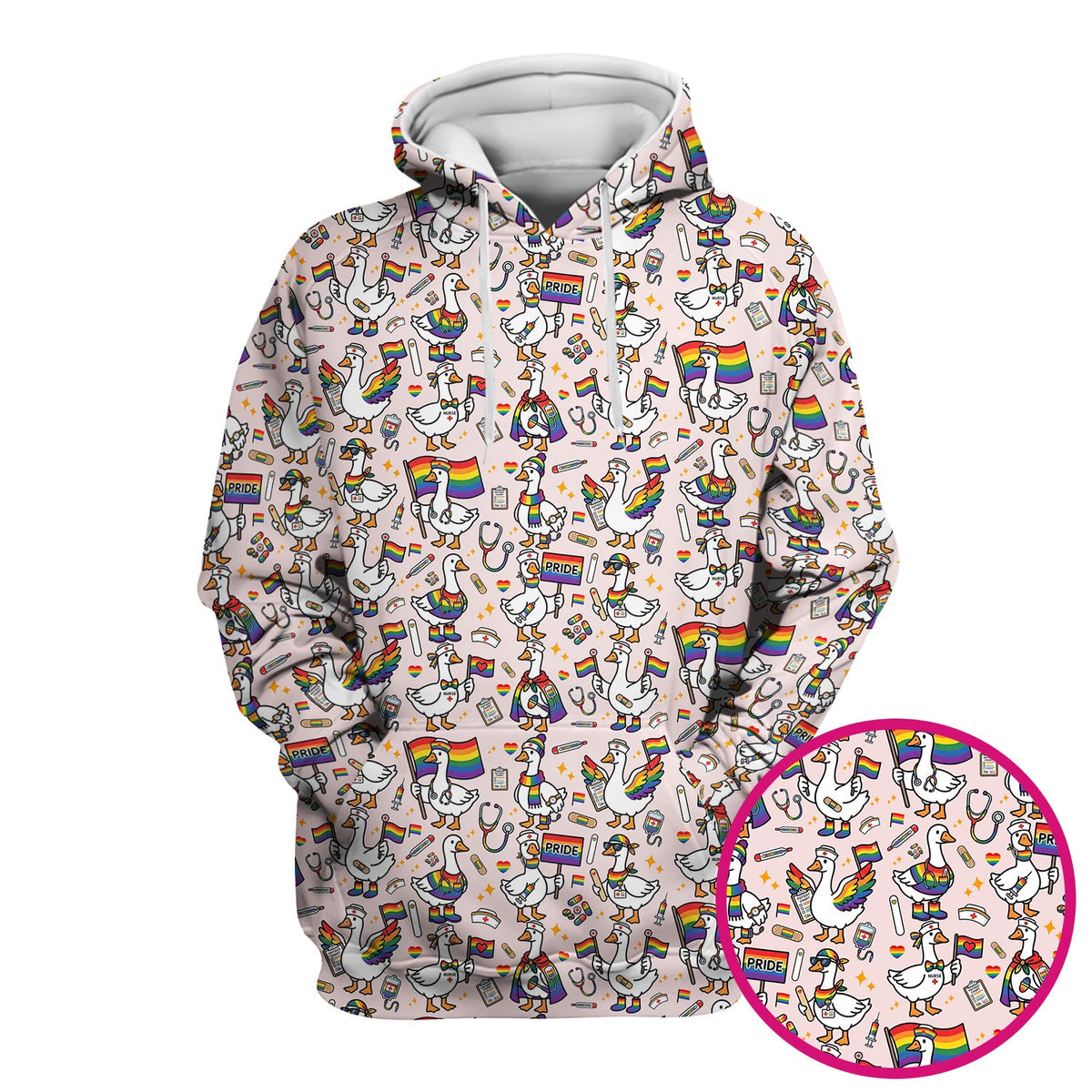 LGBT Pride Nurse Duck Scrub Top