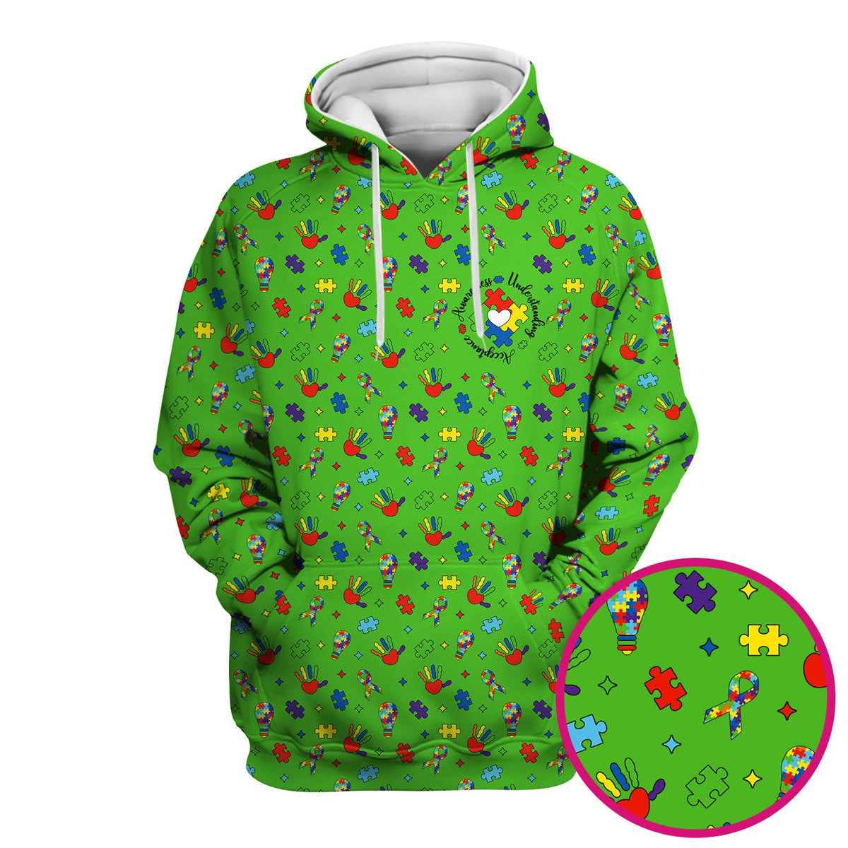 Autism Awareness Colorful Puzzle Nurse Scrub Top