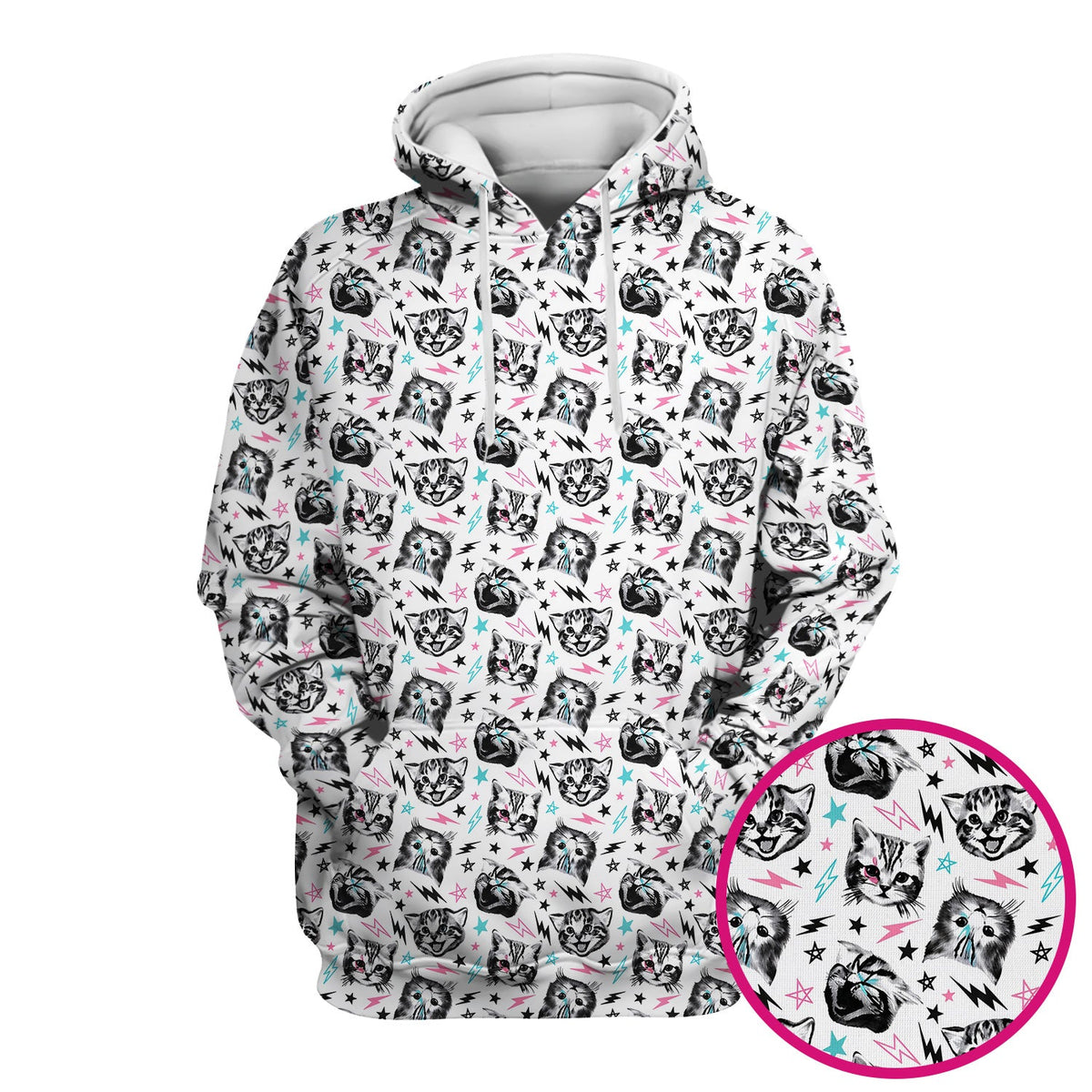 Cat Faces Lightning Nurse Scrub Top
