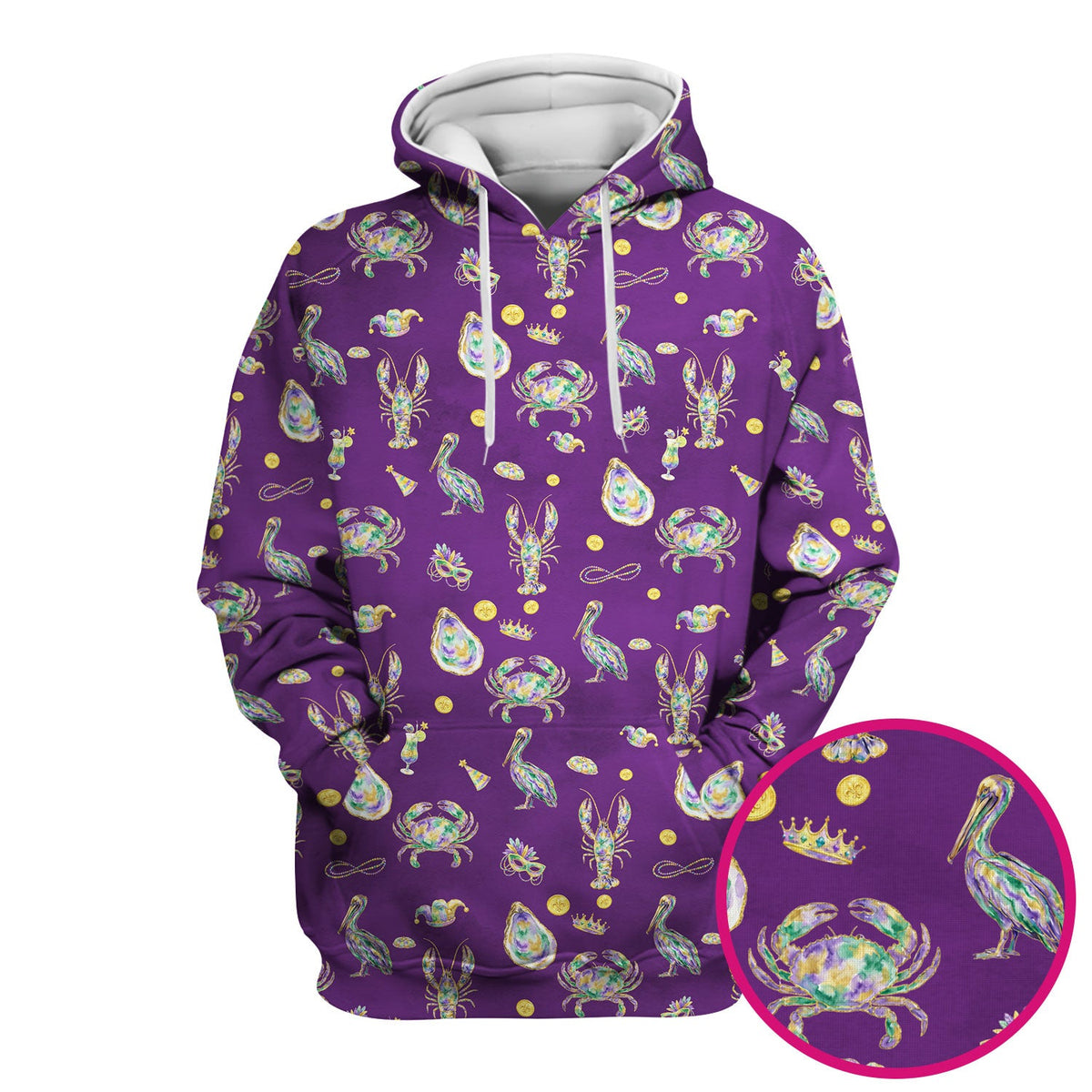 Mardi Gras Seafood Nurse Scrub Top