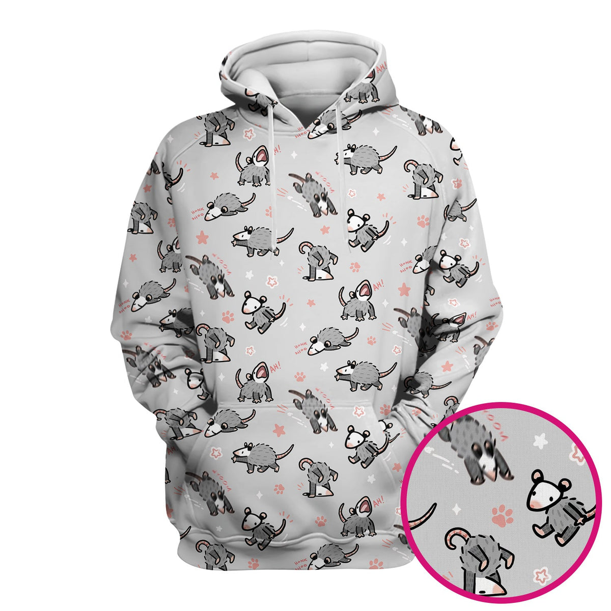 Cartoon Opossum Nurse Scrub Top