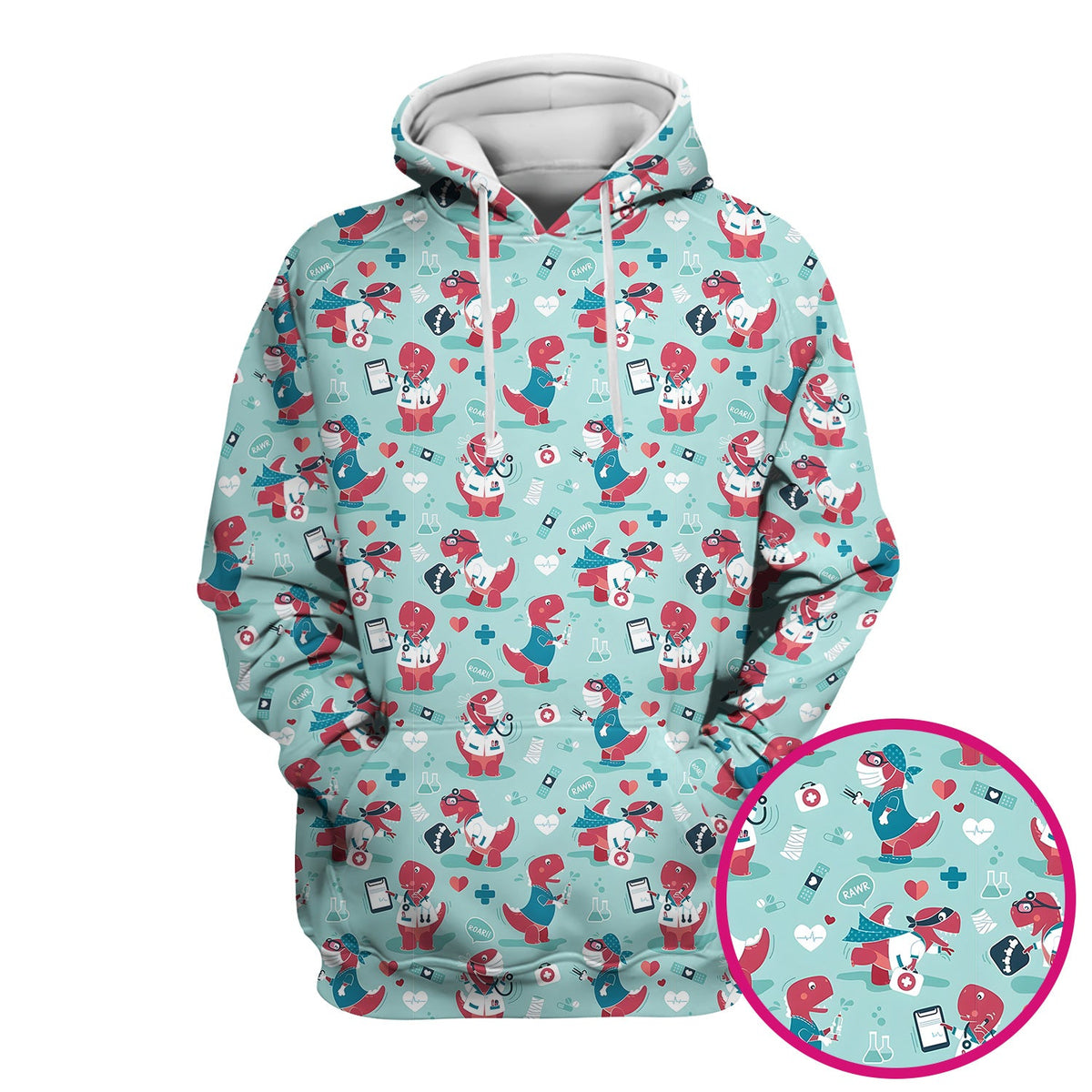 Dinosaur Doctor Nurse Scrub Top