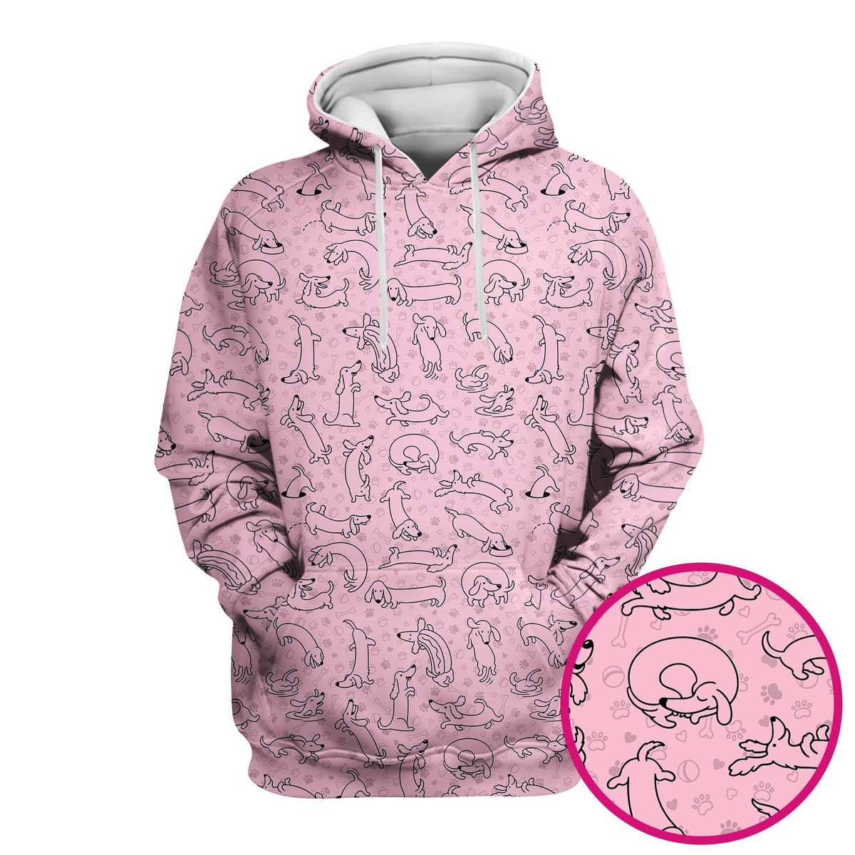 Dachshund Line Art Nurse Scrub Top