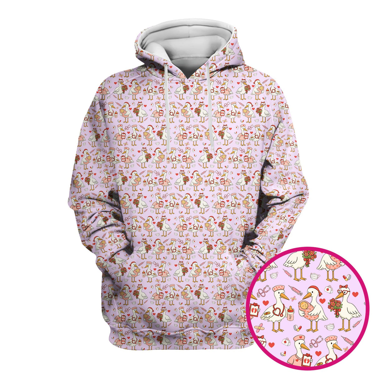 Valentine Goose Nurse Scrub Top
