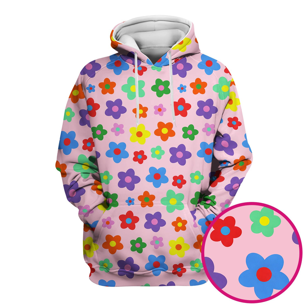 Colorful Retro Flower Nurse Scrub Top