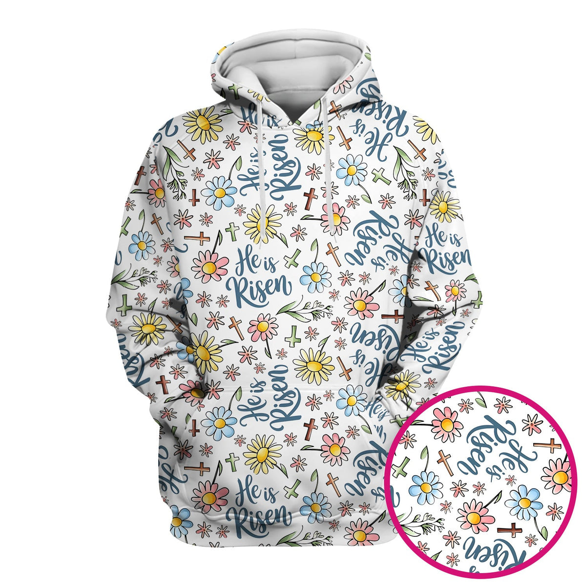 Risen Cross Flower Nurse Scrub Top - Easter Gift