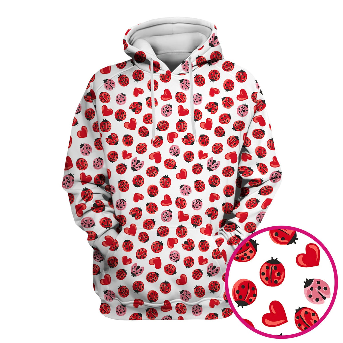 Ladybug Red Heart Nurse Scrub Top
