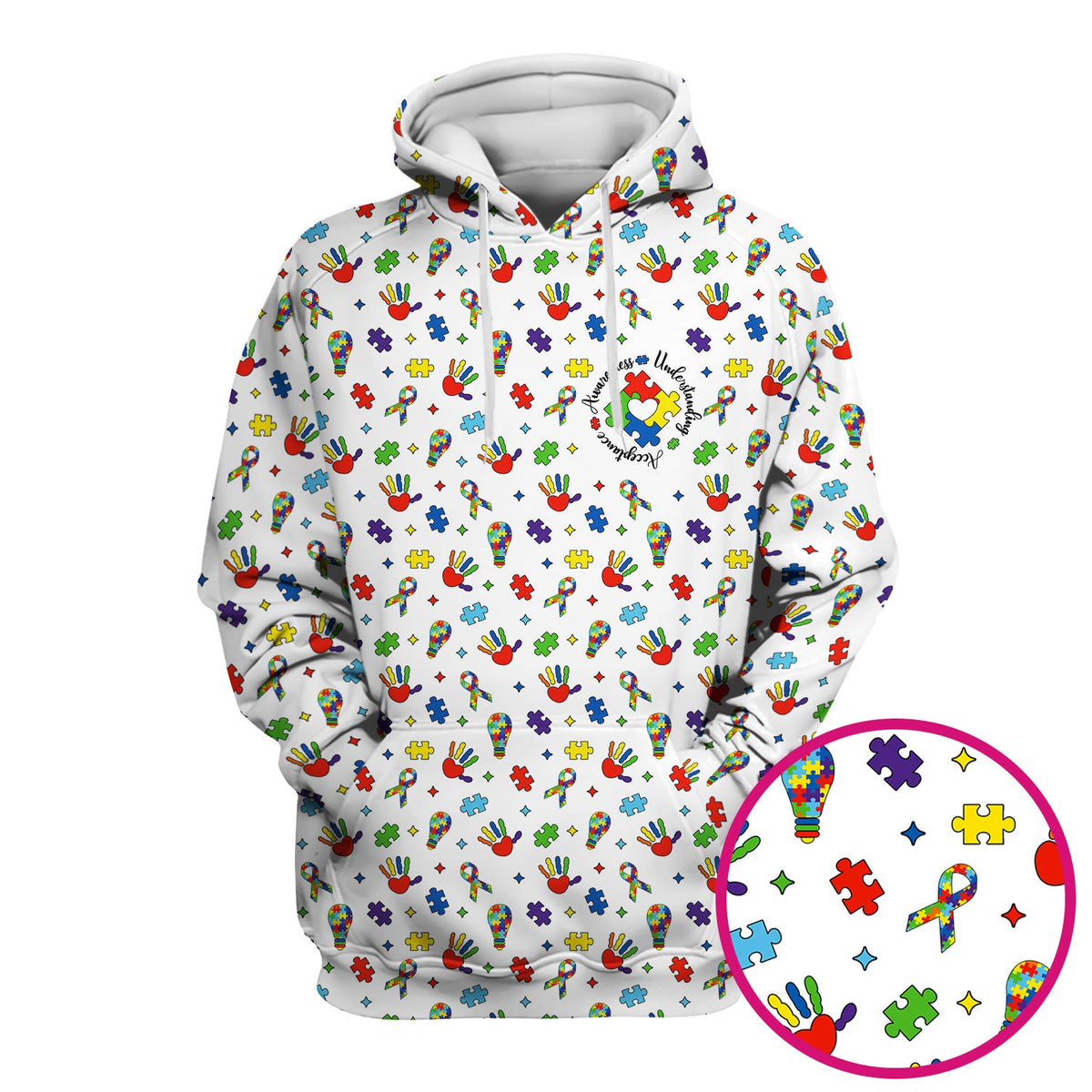 Autism Awareness Colorful Puzzle Nurse Scrub Top