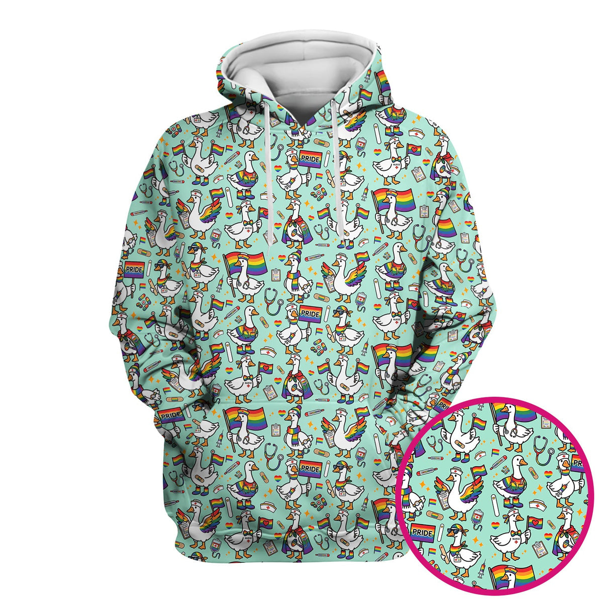 LGBT Pride Nurse Duck Scrub Top