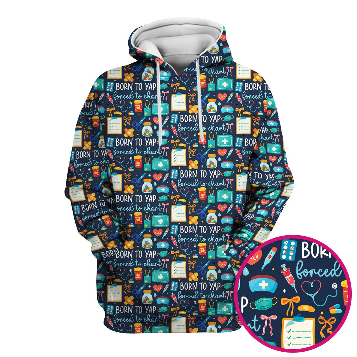 Born To Yap Medical Tools Nurse Scrub Top