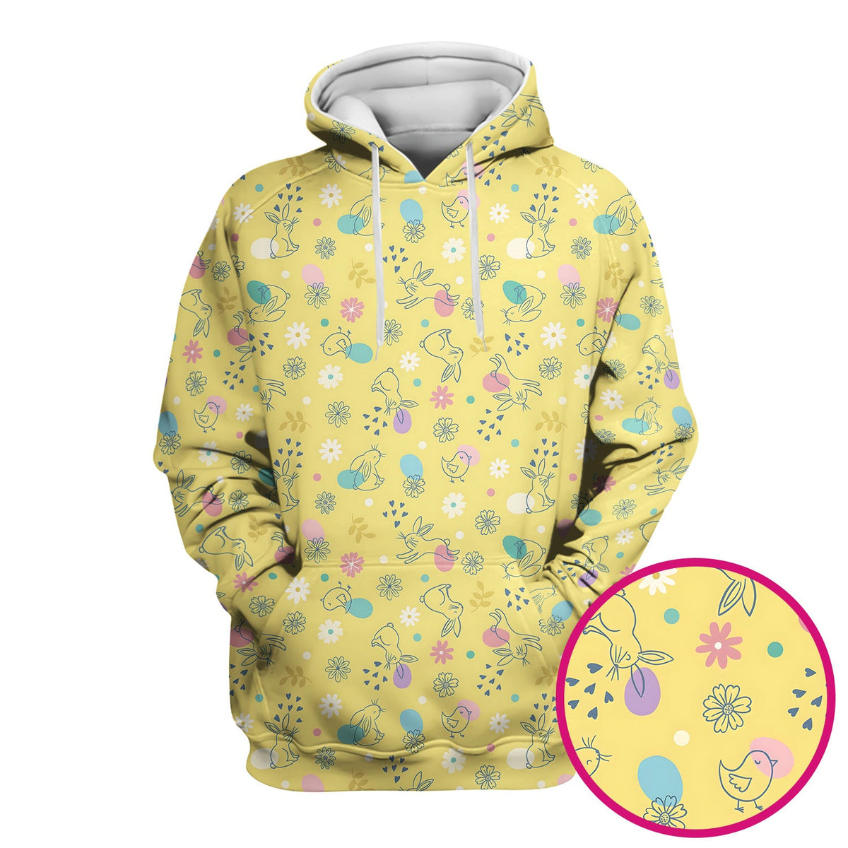 Whimsical Easter Bunny Eggs Nurse Scrub Top