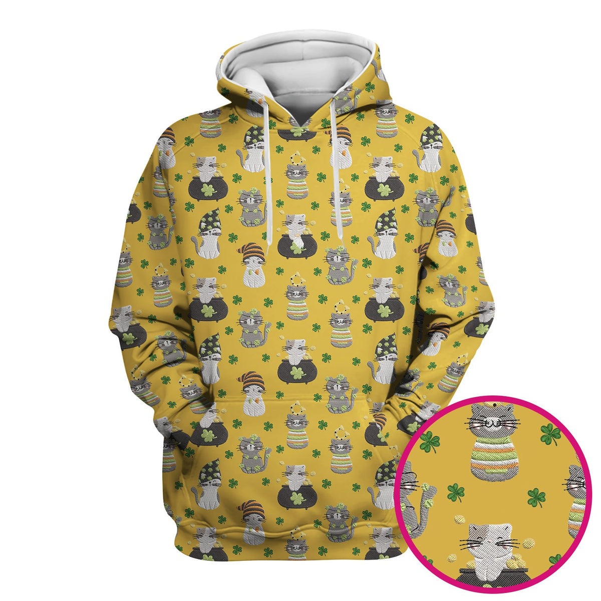 St Patrick Lucky Cat Shamrock Nurse Scrub Top