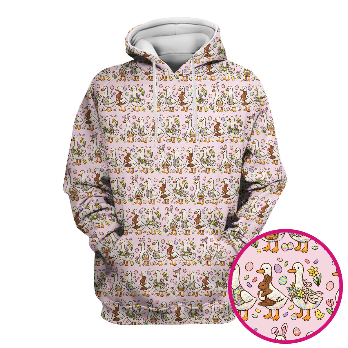 Duck Bunny Egg Floral Nurse Scrub Top - Easter Gift