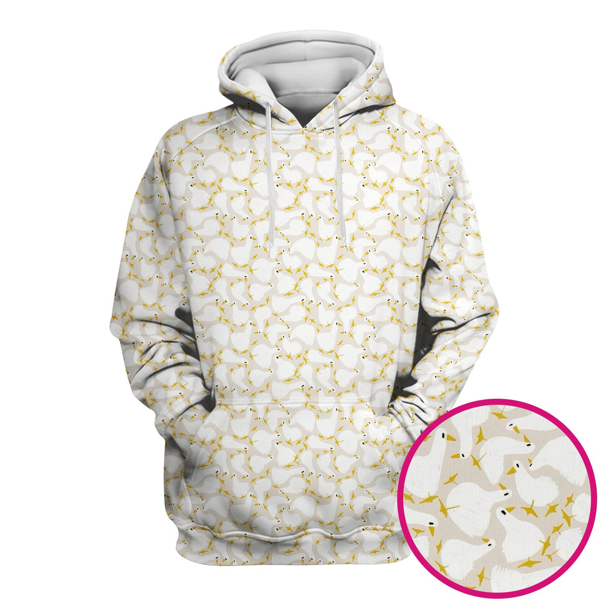 White Goose Yellow Star Nurse Scrub Top
