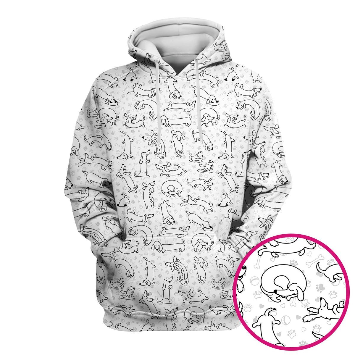 Dachshund Line Art Nurse Scrub Top