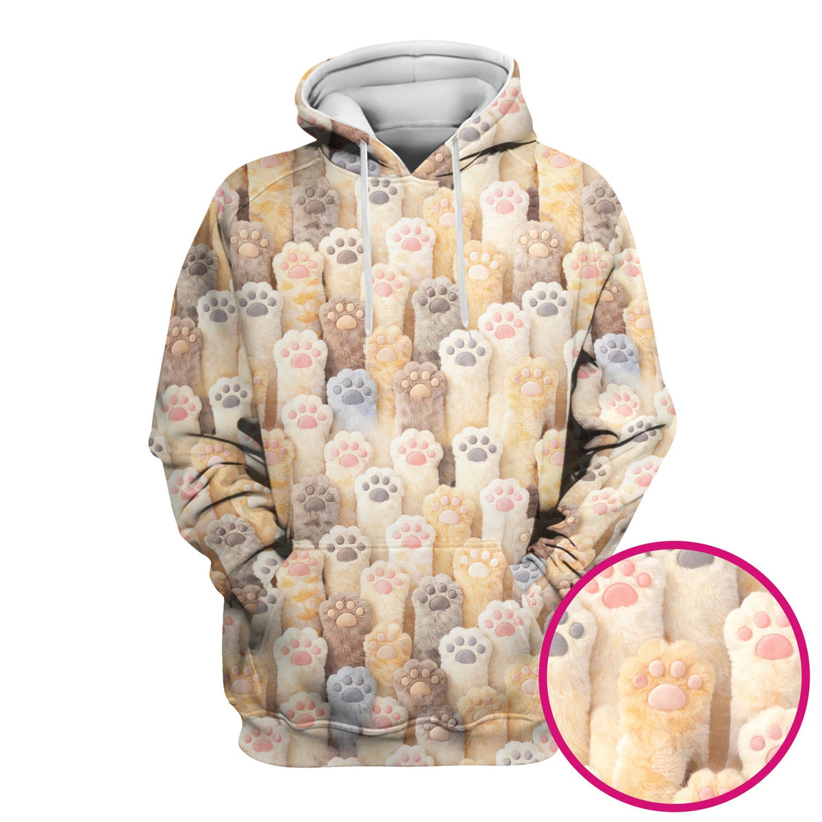 Fluffy Cat Paw Nurse Scrub Top