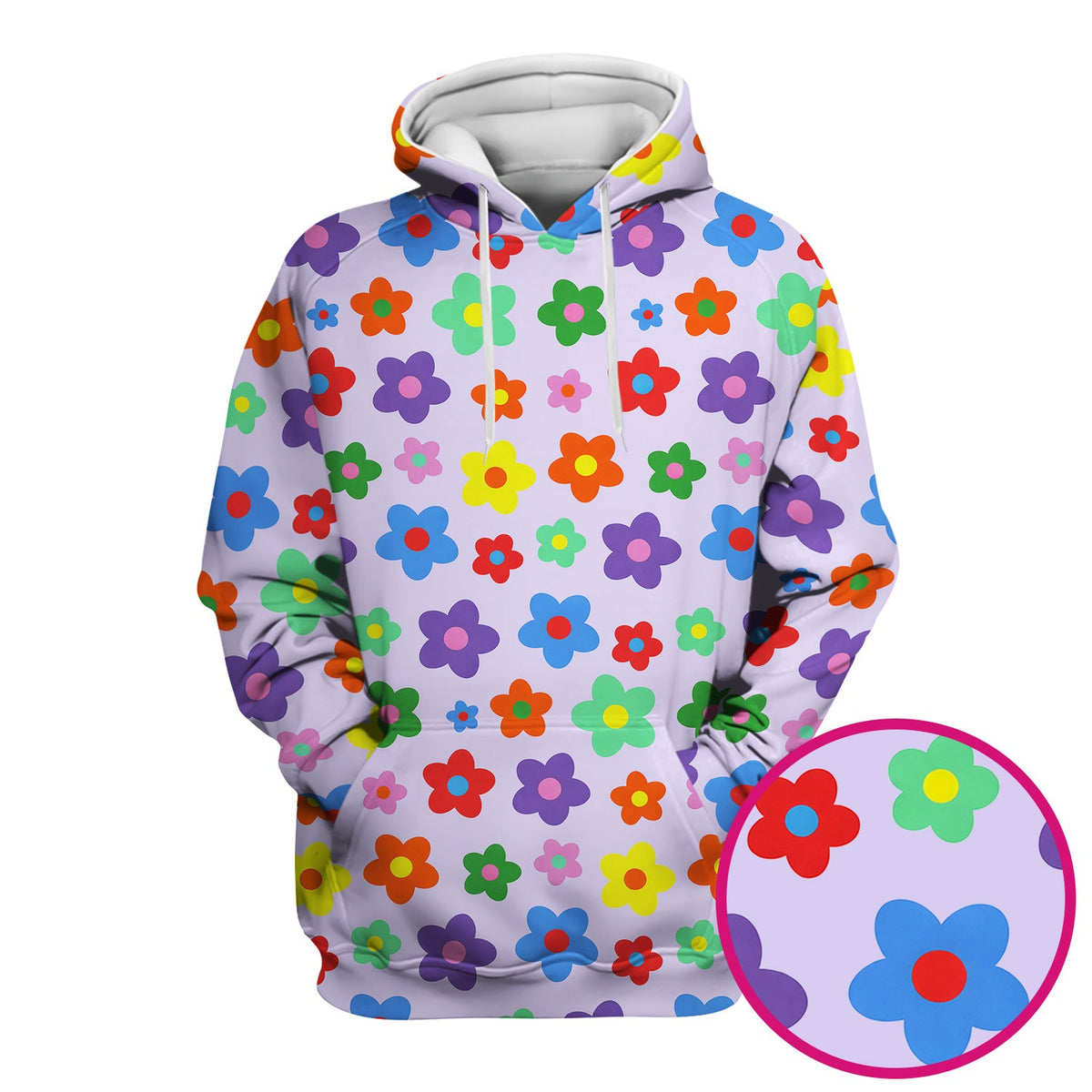 Colorful Retro Flower Nurse Scrub Top
