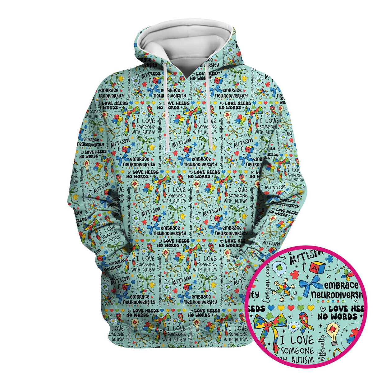 Autism Awareness Puzzle Ribbon Pastel Nurse Scrub Top