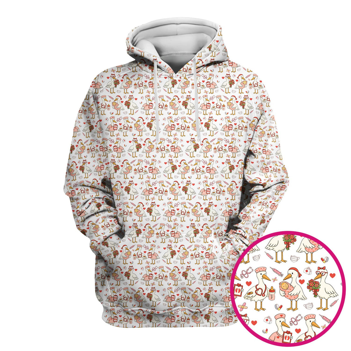 Valentine Goose Nurse Scrub Top