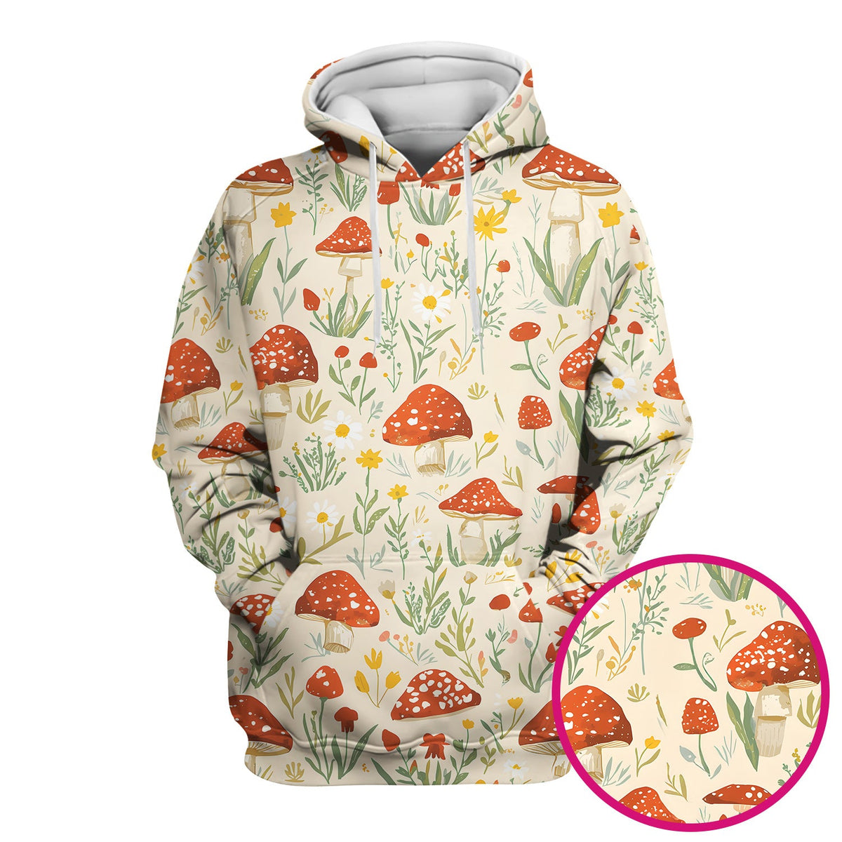 Mushroom Wildflower Nurse Scrub Top
