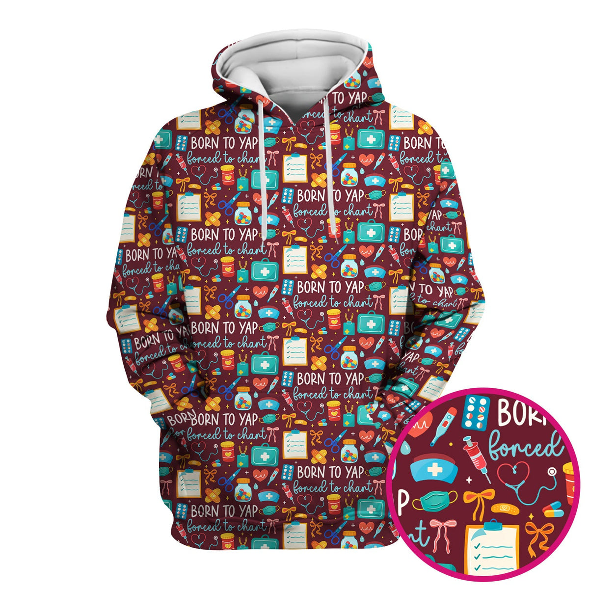 Born To Yap Medical Tools Nurse Scrub Top